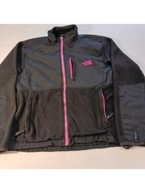 The North Face Pink Pocket Zippers Women's Black Jacket Size Medium